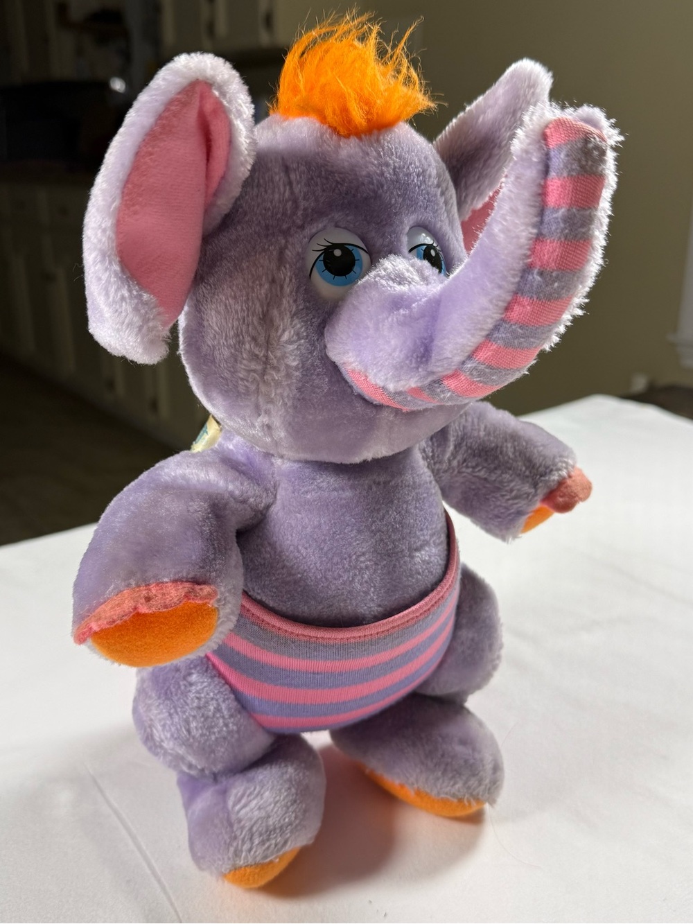 Vintage 1984 Wuzzles Eleroo Elephant Plush Purple Elephant King Hasbro Disney